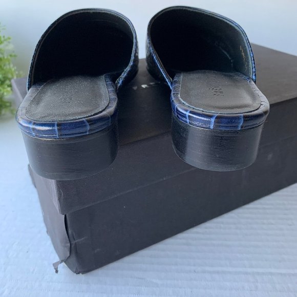 Freda Salvador Lay Croc Embossed Slip On Mules Ink - Picture 6 of 12